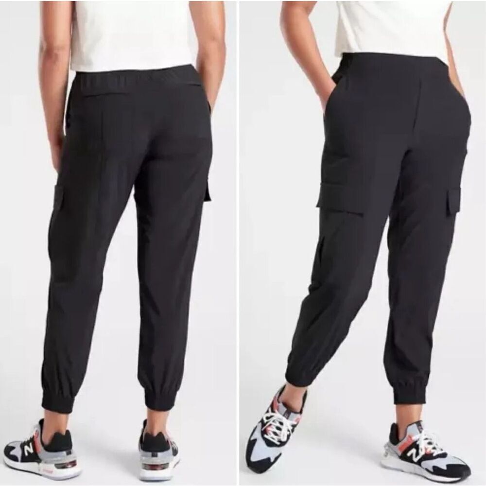 Athleta Chelsea Utility Jogger Black Athleisure Pants Size 8 Hiking Outdoors